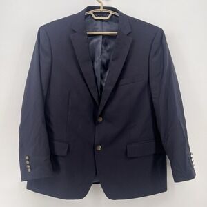 Patrick James Wool Classic Navy Coat Blazer 44S Custom Buttons Coat of Arm